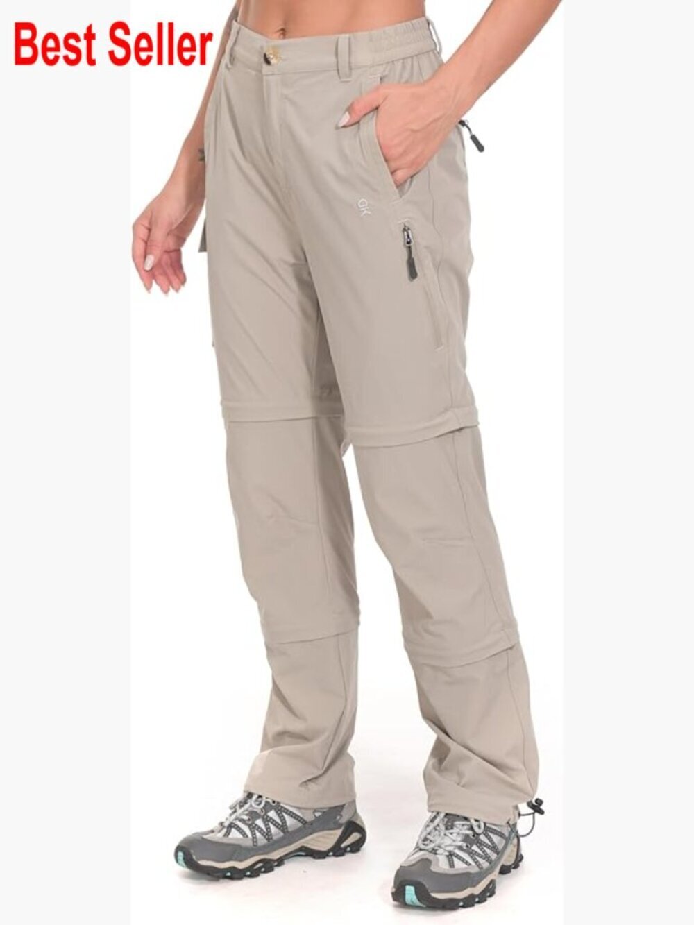 Nylon/Elastane Convertible Zip-Off Hiking Pants Quick Dry